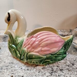 Ungemach Roseville Art Pottery Swan Ceramic Planter MCM Usa large 12 x 7.5